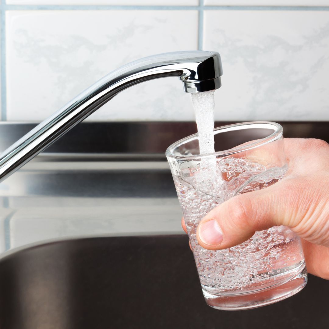 Clean drinking water from kitchen faucet