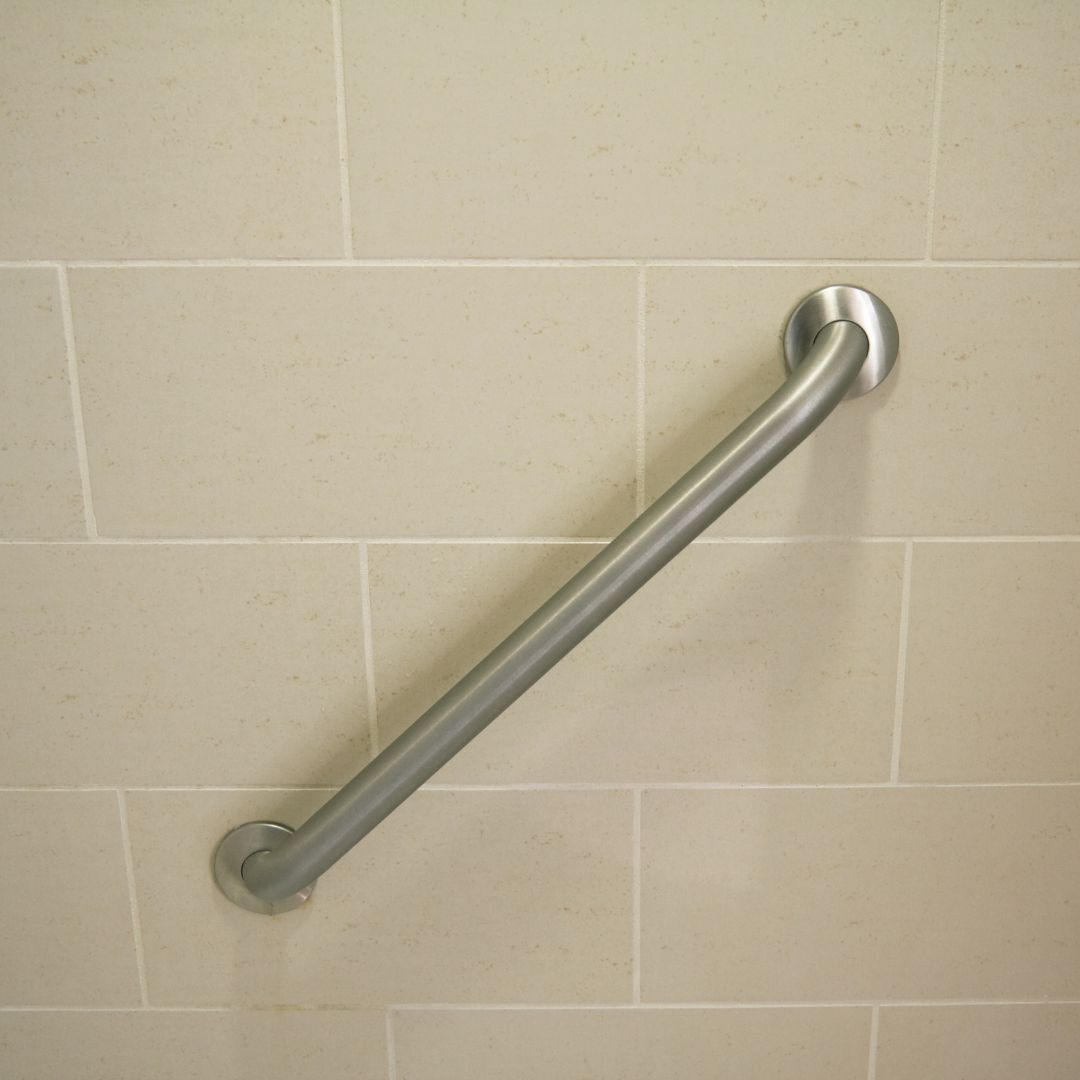 Accessibility bar on shower wall